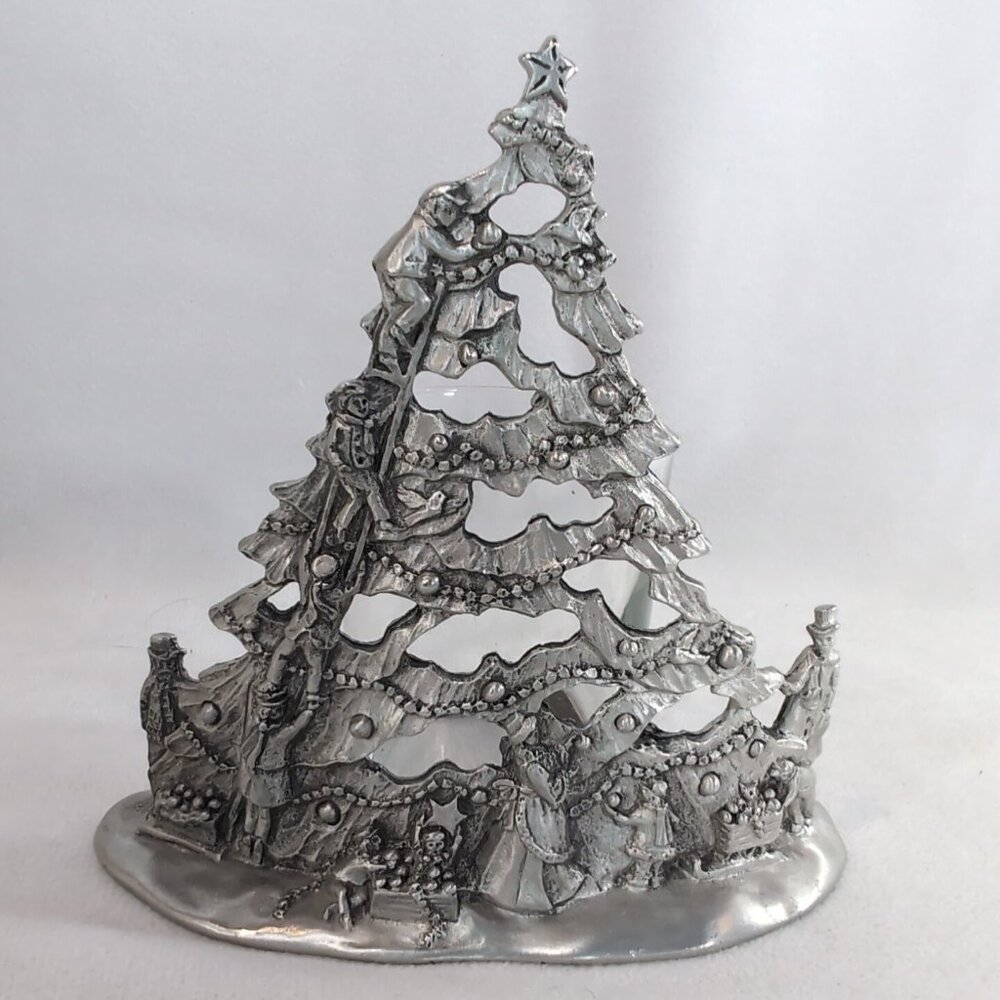 Seagull 1996 Christmas Tree Candle Holder Pewter Etain Zinn Canada Silver Votive